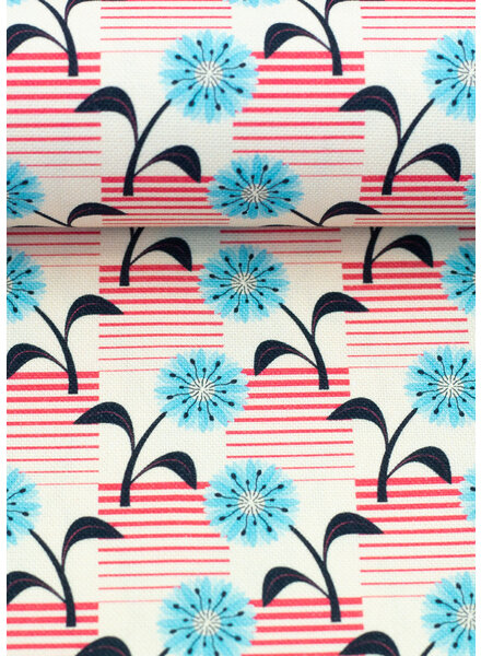 Madeline Deco peaks - blue flowers - soft canvas