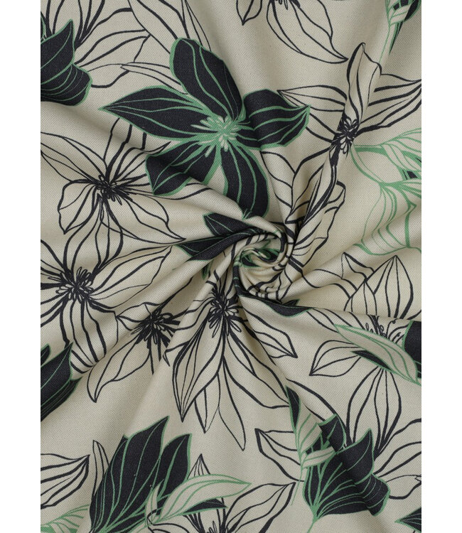 flowers ecru - canvas