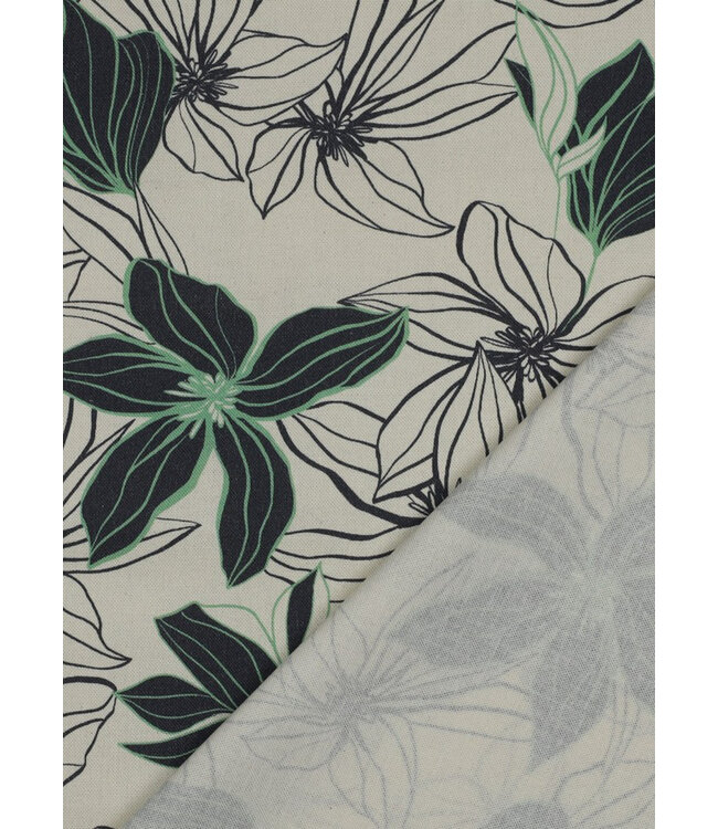 flowers ecru - canvas