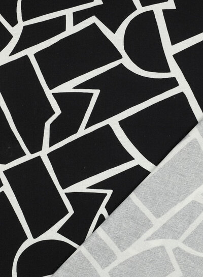 M. abstract zwart wit - canvas