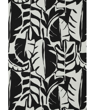 leaves black and white - canvas
