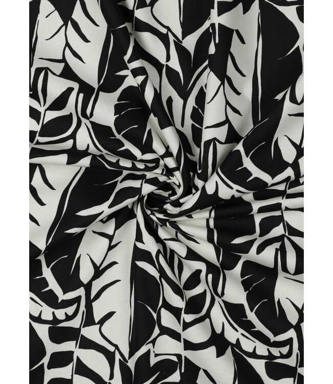 leaves zwart wit - canvas