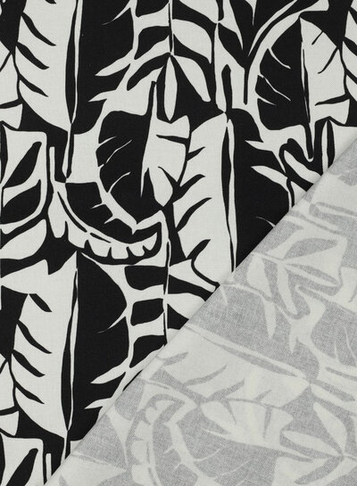 leaves black and white - canvas