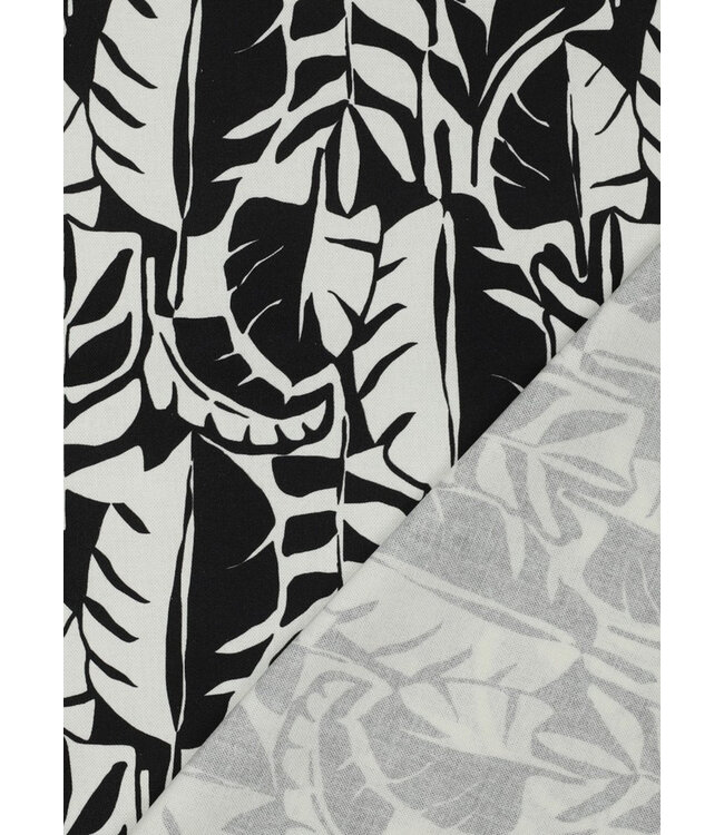 leaves zwart wit - canvas