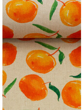 Madeline oranges - natural canvas