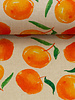Madeline oranges - natural canvas