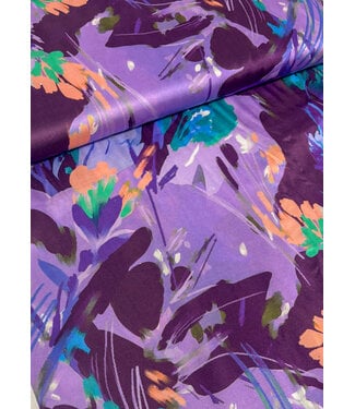 Marylene Madou Violet flower field - beautiful satin viscose