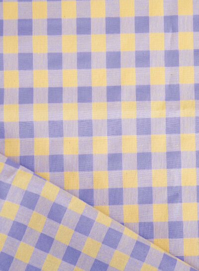 Katia fabrics violet  & yellow vicky gingham - katoen