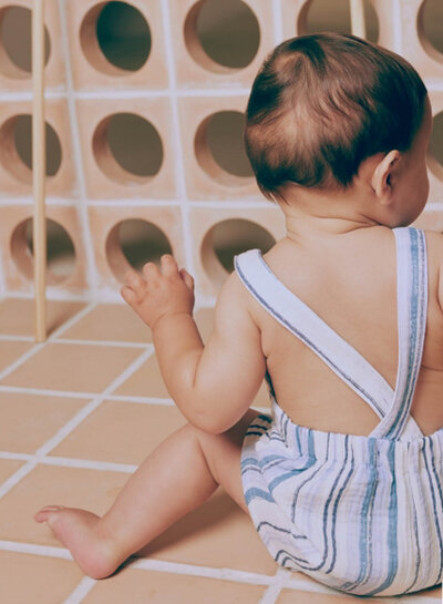 Katia fabrics blue jeans stripes - muslin