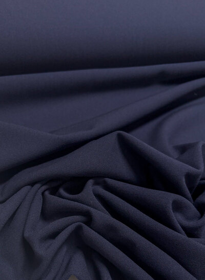 navy blue - italian crepe - medium weight