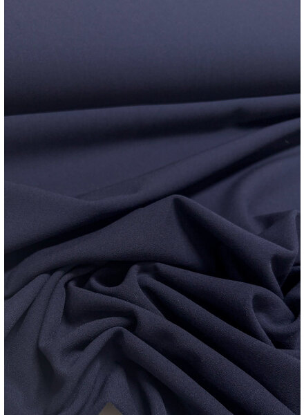 navy blue - italian crepe - medium weight