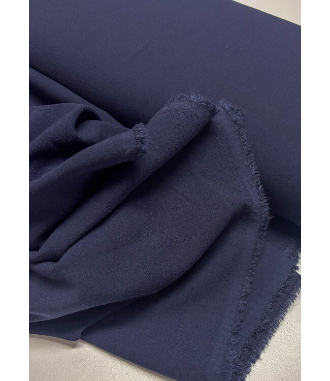marineblauw - Italiaanse crepe - middelzwaar