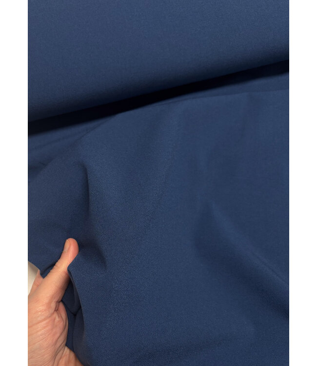 denimblauw - Italiaanse crepe - middelzwaar