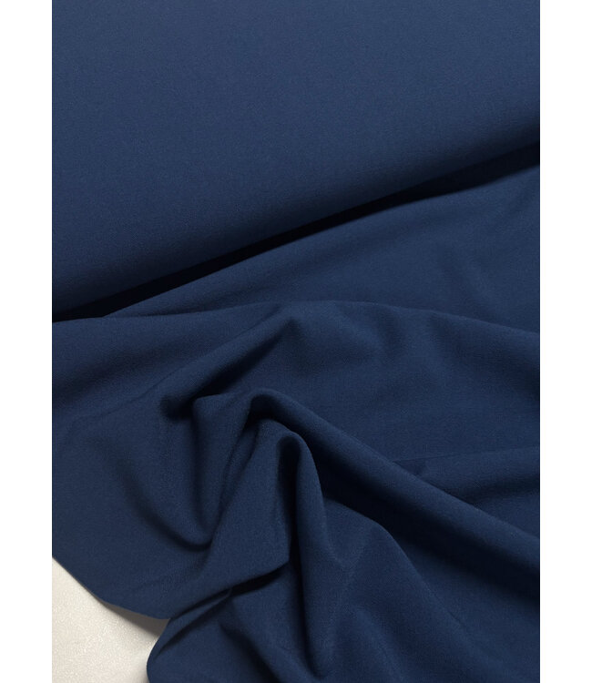 denimblauw - Italiaanse crepe - middelzwaar