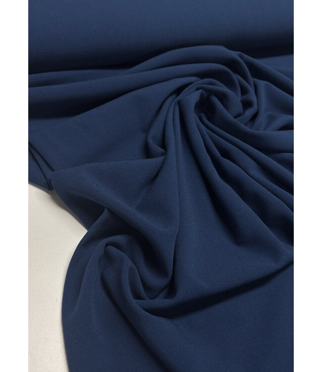 denimblauw - Italiaanse crepe - middelzwaar