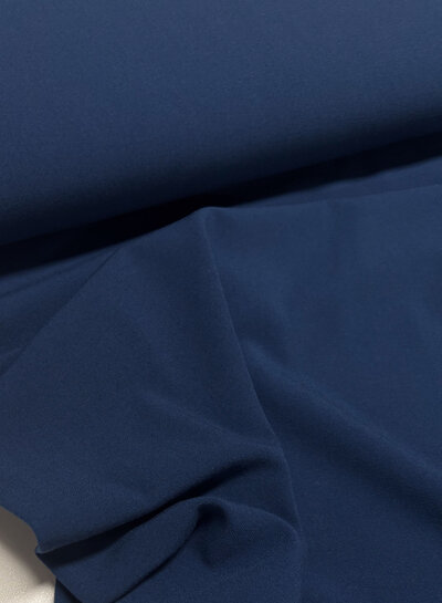 denimblauw - Italiaanse crepe - middelzwaar