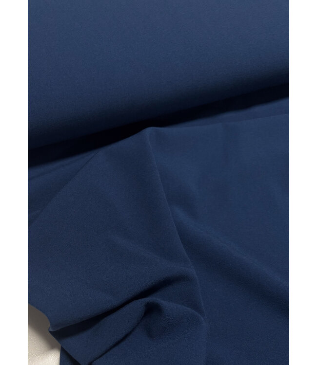 denimblauw - Italiaanse crepe - middelzwaar
