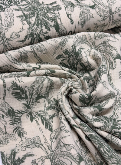 Madeline jungle groen - tetra double gauze