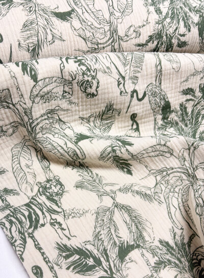 Madeline jungle groen - tetra double gauze