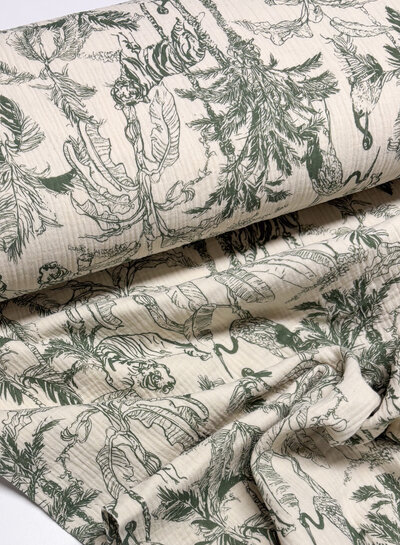 Madeline jungle groen - tetra double gauze