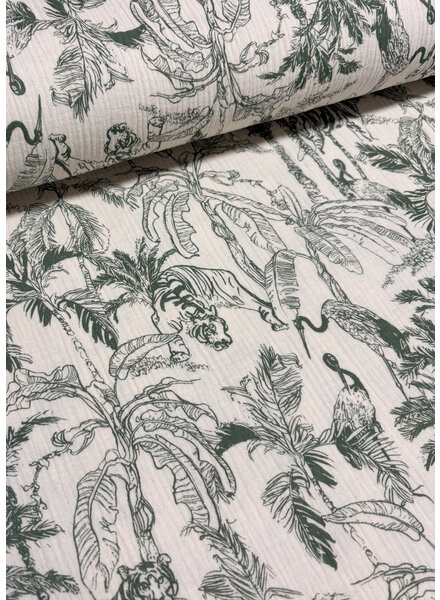 Madeline jungle groen - tetra double gauze