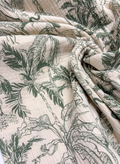 Madeline jungle groen - tetra double gauze