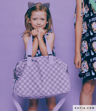 Katia fabrics lilac - bubble chess board - fabric for bags