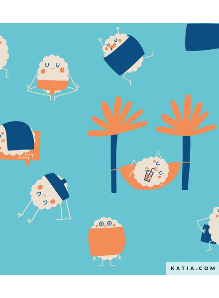 Katia fabrics sushi - laminated cotton