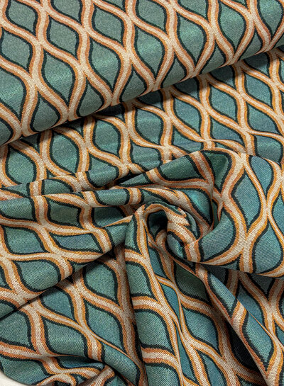 apple blue sea green - Art Deco - gobelin - canvas