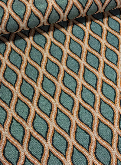 apple blue sea green - Art Deco - gobelin - canvas