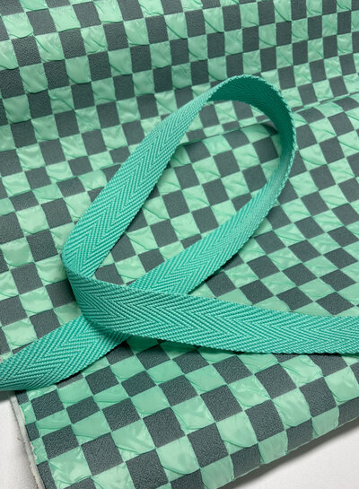 Katia fabrics mint - bubble chess board - fabric for bags