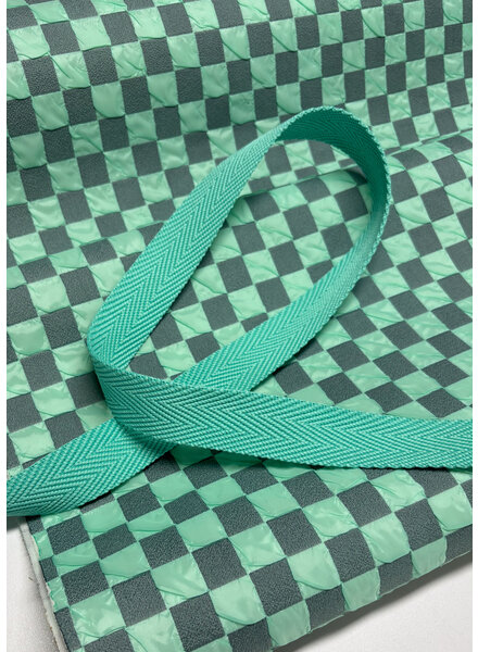 Katia fabrics mint - bubble schaak bord - stof voor tassen