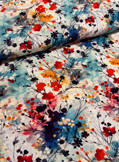 fall flowers - viscose