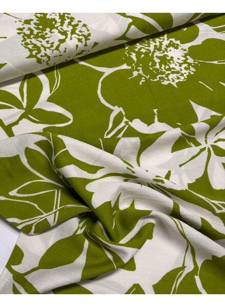 lime abstract - viscose crepe