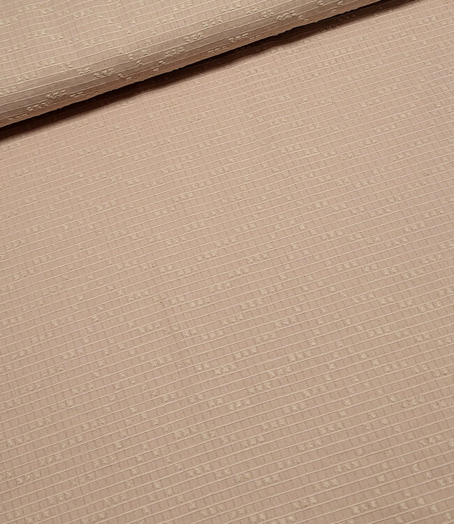 Madeline katoen voile met fijne textuur - nude