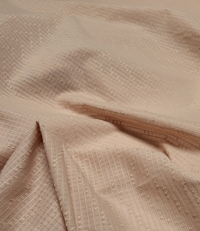 Madeline katoen voile met fijne textuur - nude