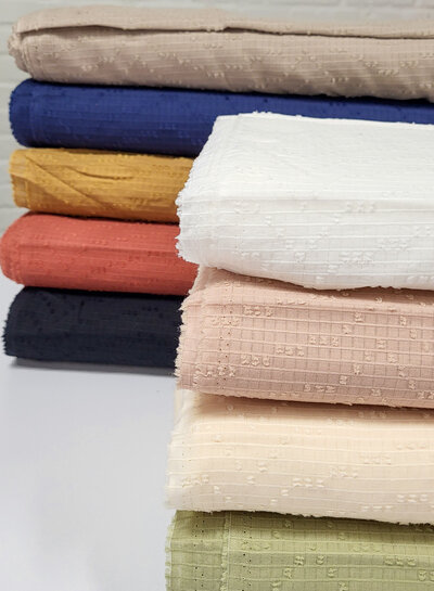 Madeline katoen voile met fijne textuur - nude