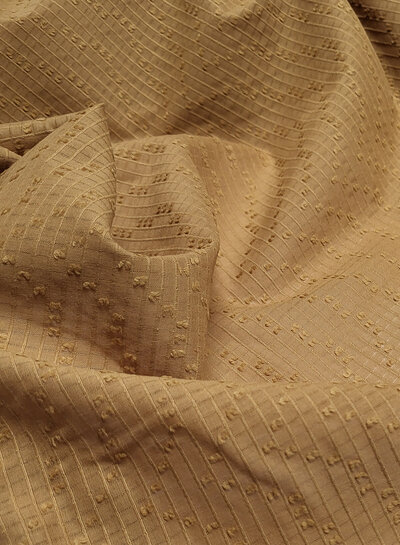 Madeline katoen voile met fijne textuur - camel