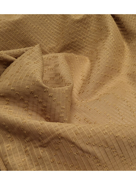 Madeline katoen voile met fijne textuur - camel