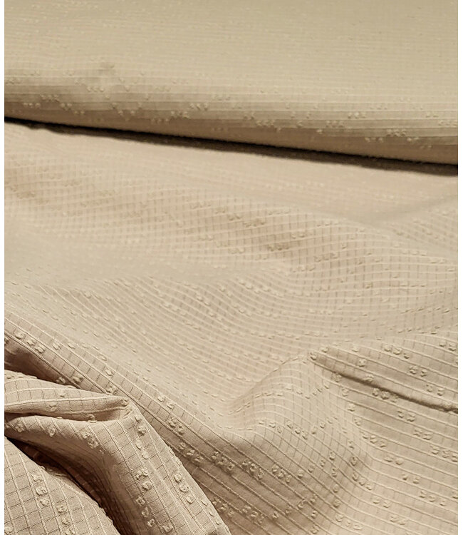 Madeline katoen voile met fijne textuur - zand