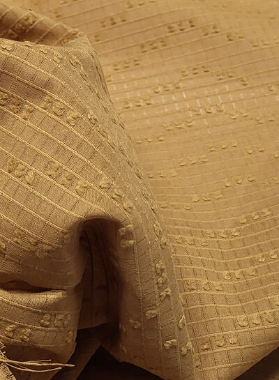 Madeline katoen voile met fijne textuur - camel