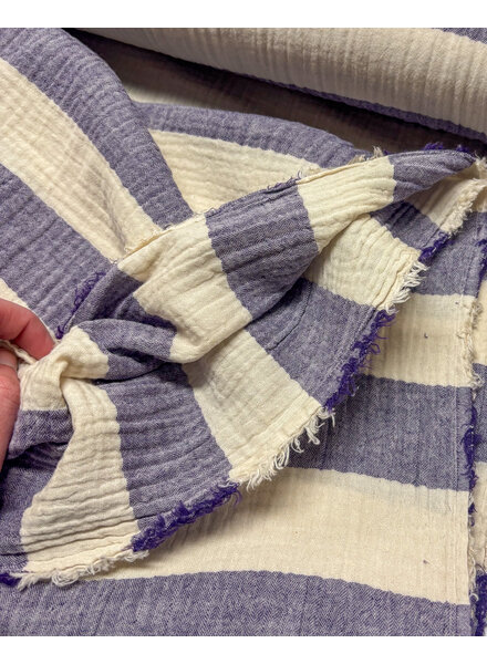purple broad stripes - tetra double gauze