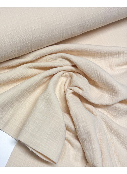nude linen cotton mix double gauze / plain tetra