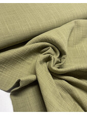 Tea green - linen cotton mix double gauze / plain tetra