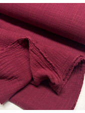 bordeaux - linnen katoen mix double gauze / effen tetra