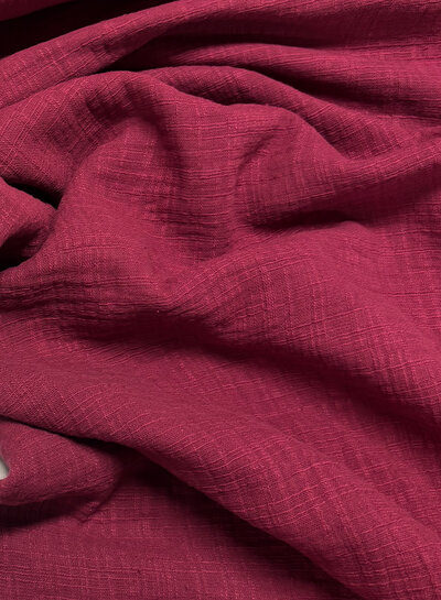 bordeaux - linen cotton mix double gauze / plain tetra