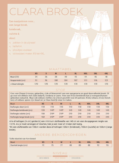 Wisj patterns Clara culottes adults - paper pattern