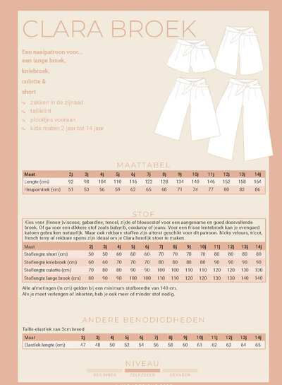 Wisj patterns Clara culotte kids - papieren patroon