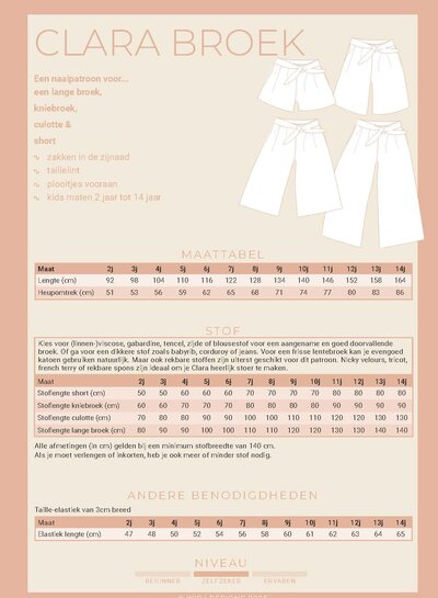 Wisj patterns Clara culotte kids - papieren patroon
