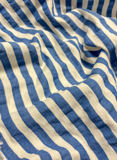 Madeline seersucker vertical stripes - blue